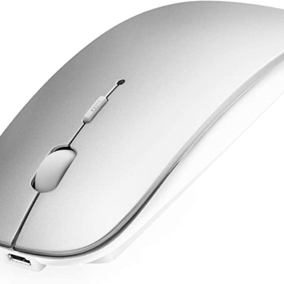 NWOT Bluetooth Mouse Wireless Slim USB Rechargable Quiet Silver - Picture 9 of 9
